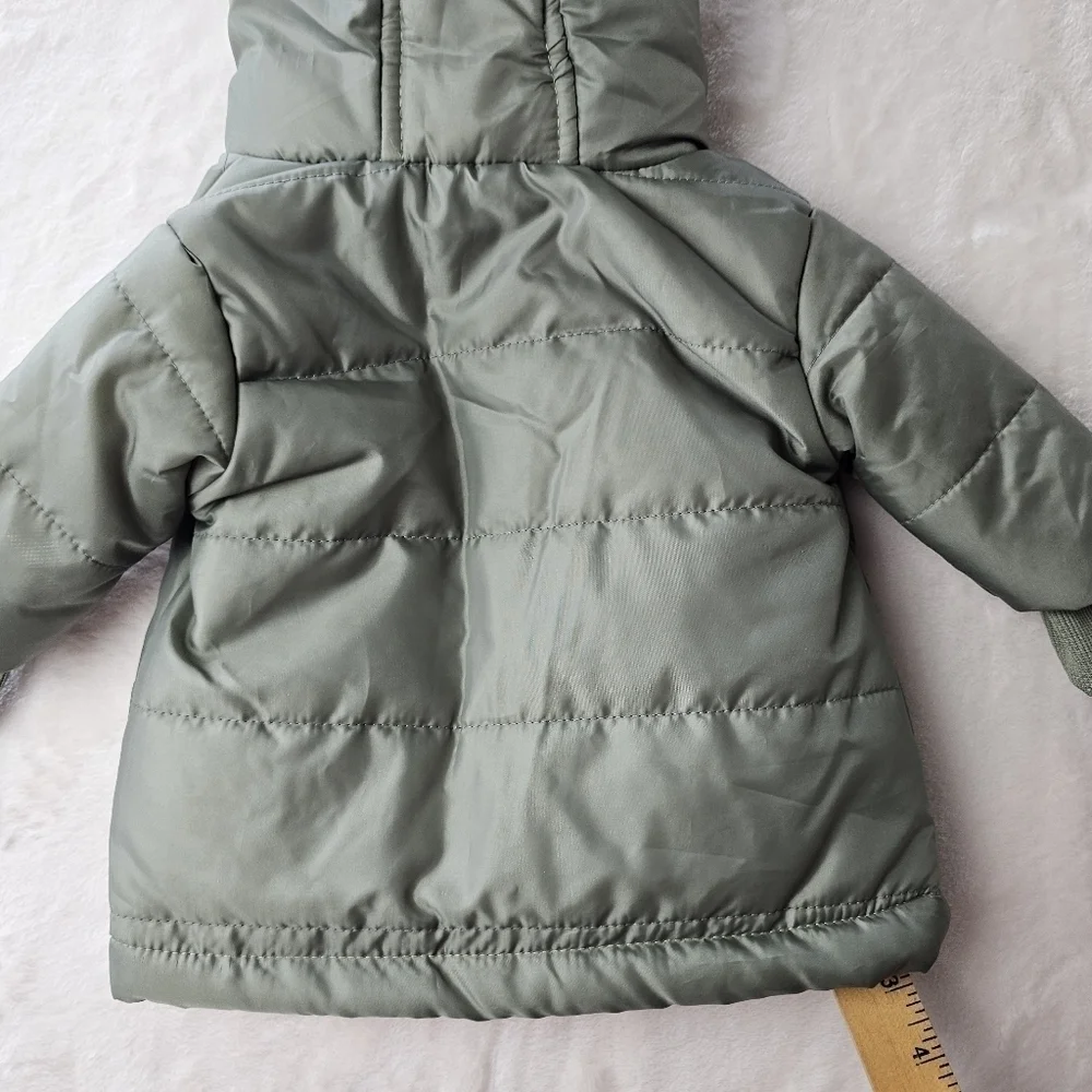 7 for All Mankind Girls’ Winter pufferJacket 12M army green pink fall hooded